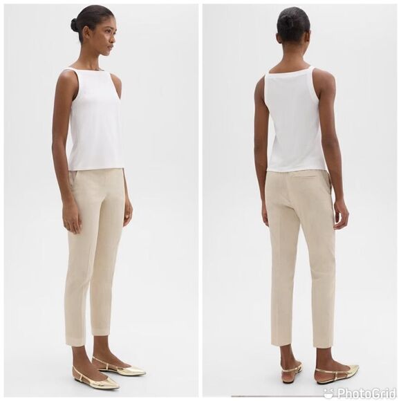 NWT $245. Theory Treeca Pull-On Pant in Good Linen - Picture 1 of 16